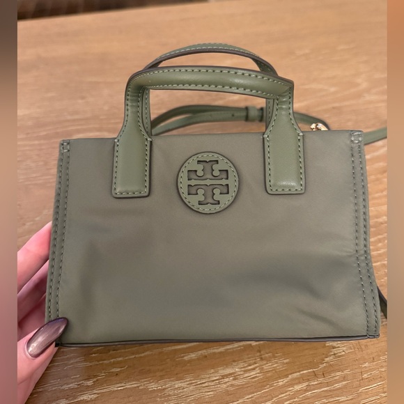 BNWOT Tory Burch Ella Nylon Mini Tote Crossbody Bag in Palm Leaf Green - Picture 1 of 5